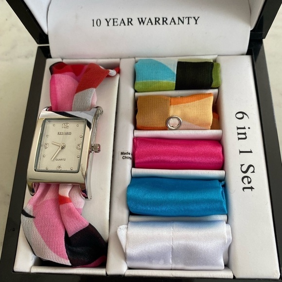 Kessaris Interchangeable Satin Strap Watch NIB - Picture 7 of 7